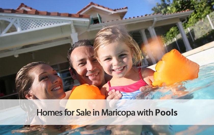 Homes for sale in Maricopa with pools.